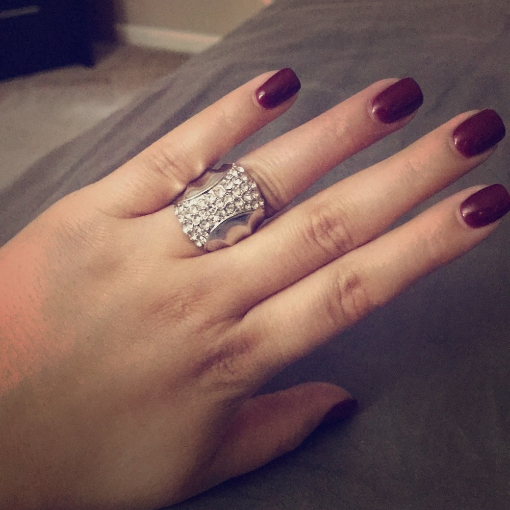 Silver party fashion ring